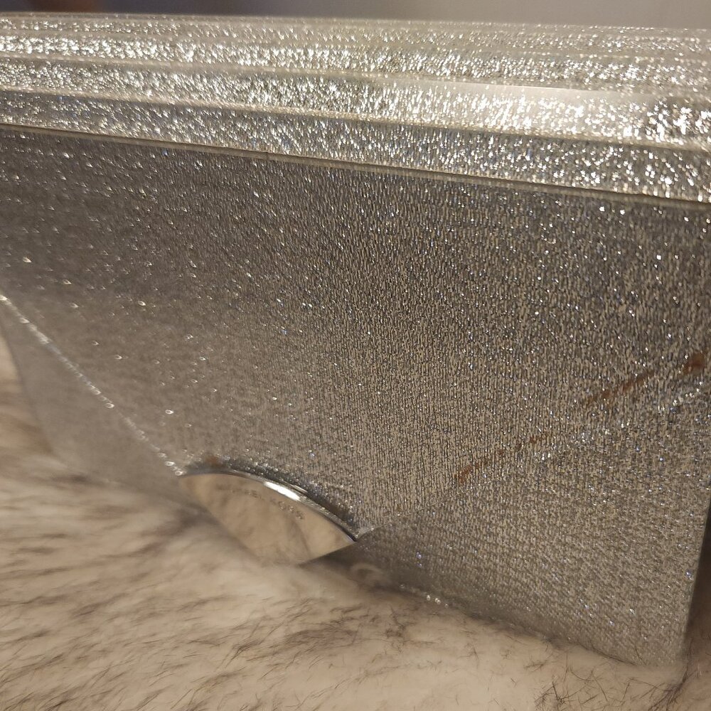SILVER STREAK! Michael Kors Small Barbara Envelope Clutch Handbag AUTHENTIC